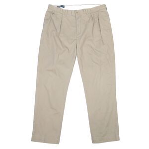 Vintage Polo Ralph Lauren Ethan Pants Mens 40x32 Beige Pleated Chino